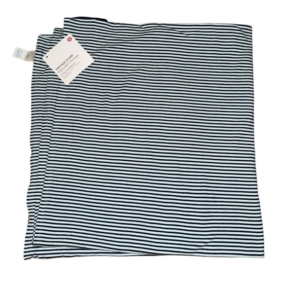 Lululemon Athletica NWT Vinyasa scarf black and blue stripe one size fits all - Picture 1 of 7